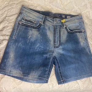 MISS ME Boyfriend Bleach Shorts Womens 29 Denim